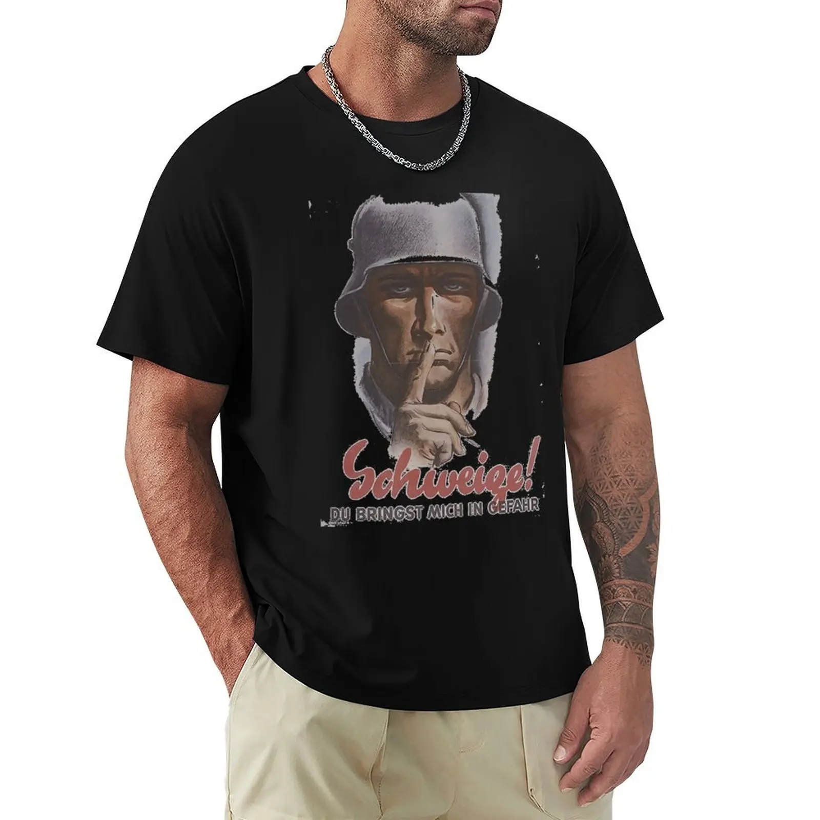 Keep Quiet German T-Shirt Utility Casual Work T-Shirt
