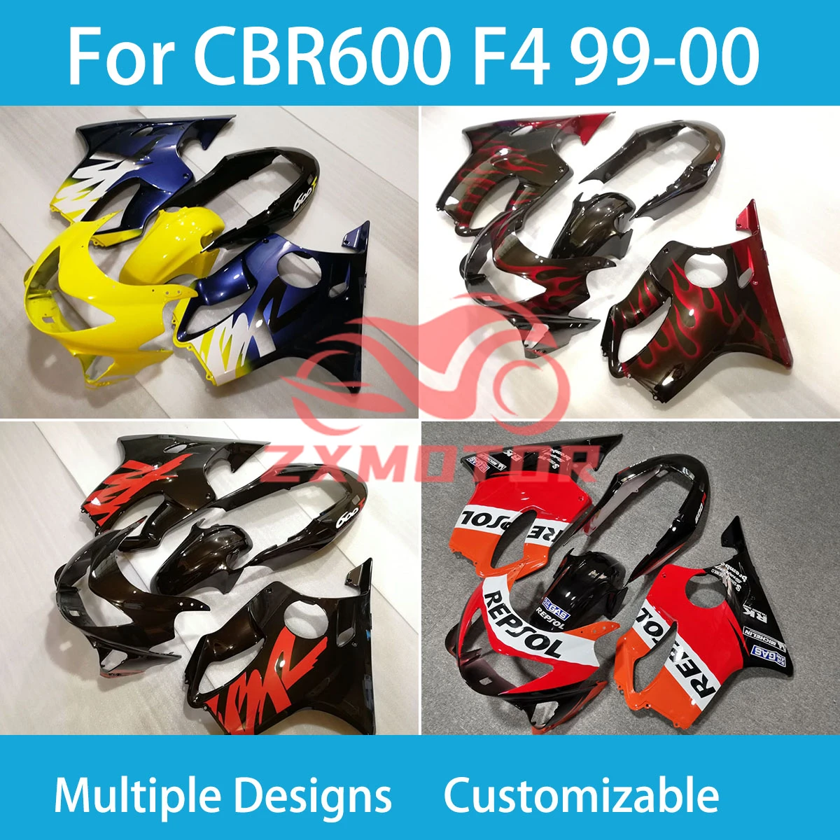 CBR 600 F 4 99 00 Fairing Set for Honda CBR 600 F4 1999 2000 Motorcycle Fairings ABS Injection Bodywork Kit