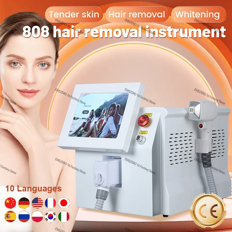 Latest Version High-end Laser 808NM 755NM 1064NM Diode Laser Hair Removal Machine Safe Painless Permanent Depilation