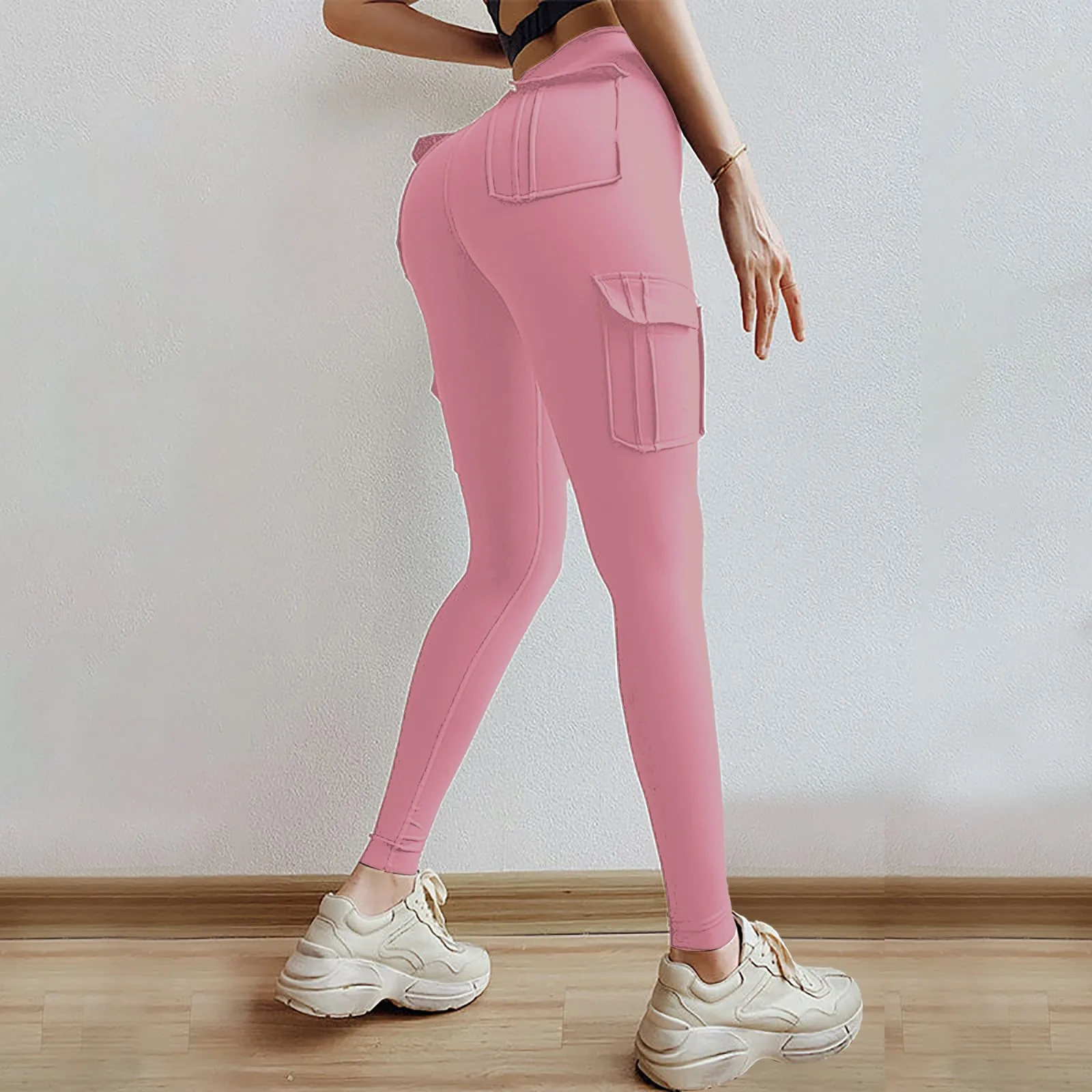 

Hot Sale Women Yoga Workout Fitness Pocket Yoga Pants Gym Sports Leggings Slim Solid Stretchy Compression High Waist Leggings