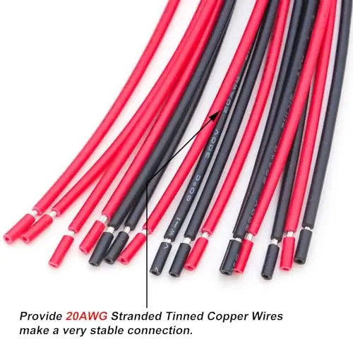 20AWG kabel hoodie untai 200 buah 20 meteran kawat tembaga timah PVC, 60/120/160mm panjang 1007awm gaya (OD: 1.60mm) 300V