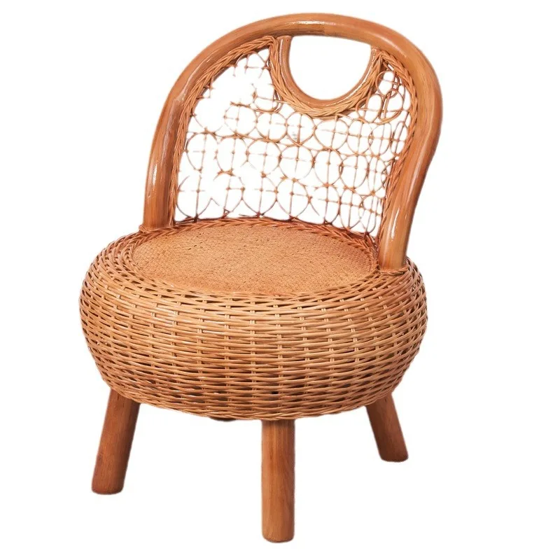

Rattan chair three-piece balcony bamboo chair casual rattan table and chair combination single backrest small rattan