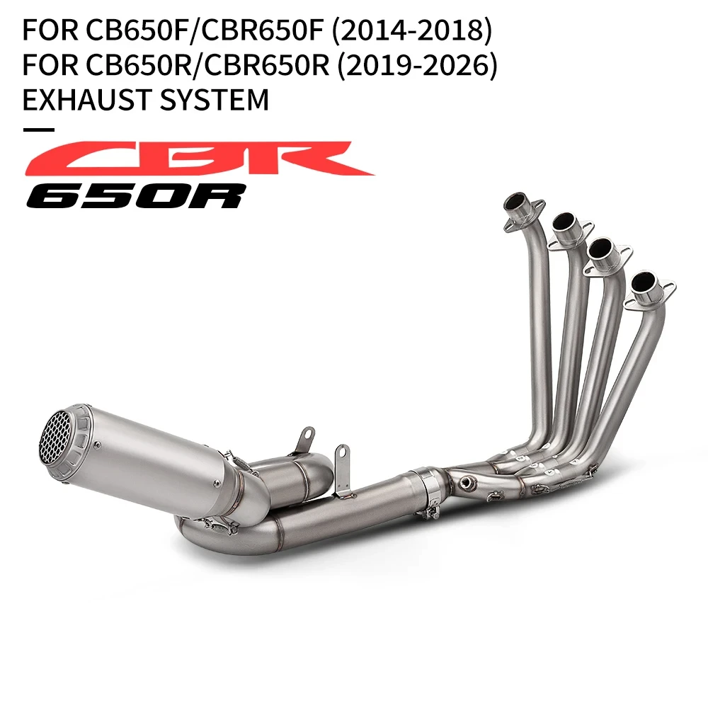 motorcycle Escape System for CB650F CBR650 Front mid Link Pipe 2014-2026 tubos de escape moto Accessory With 2 oxygen sensors view 2