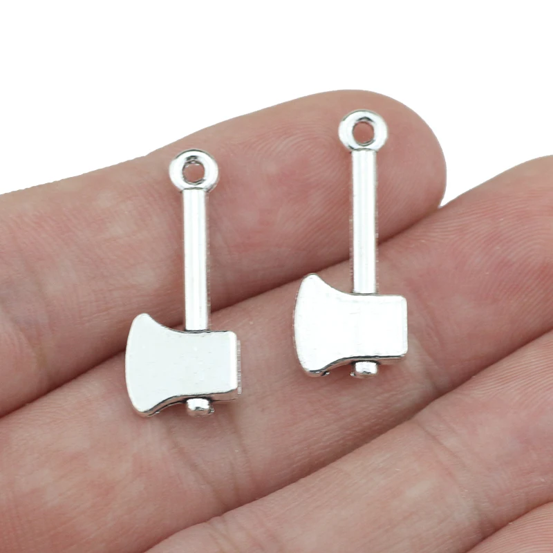 Newest Style 20 Pieces/Lot 24MM Antique Silver plated Or Bronze Diy Handmade Metal Small Mixed Charms Wrench Axe Hammer Tools