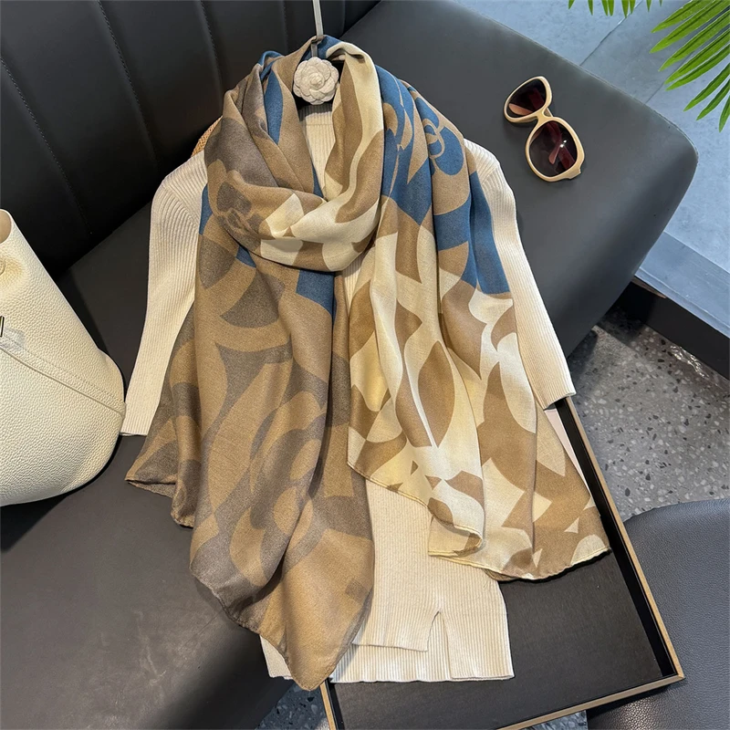 

Flower Print Cotton Linen Fashion Luxury Brand Ladies Women Scarf Female Long Shawl Muslim Hijab Wrap Scarves