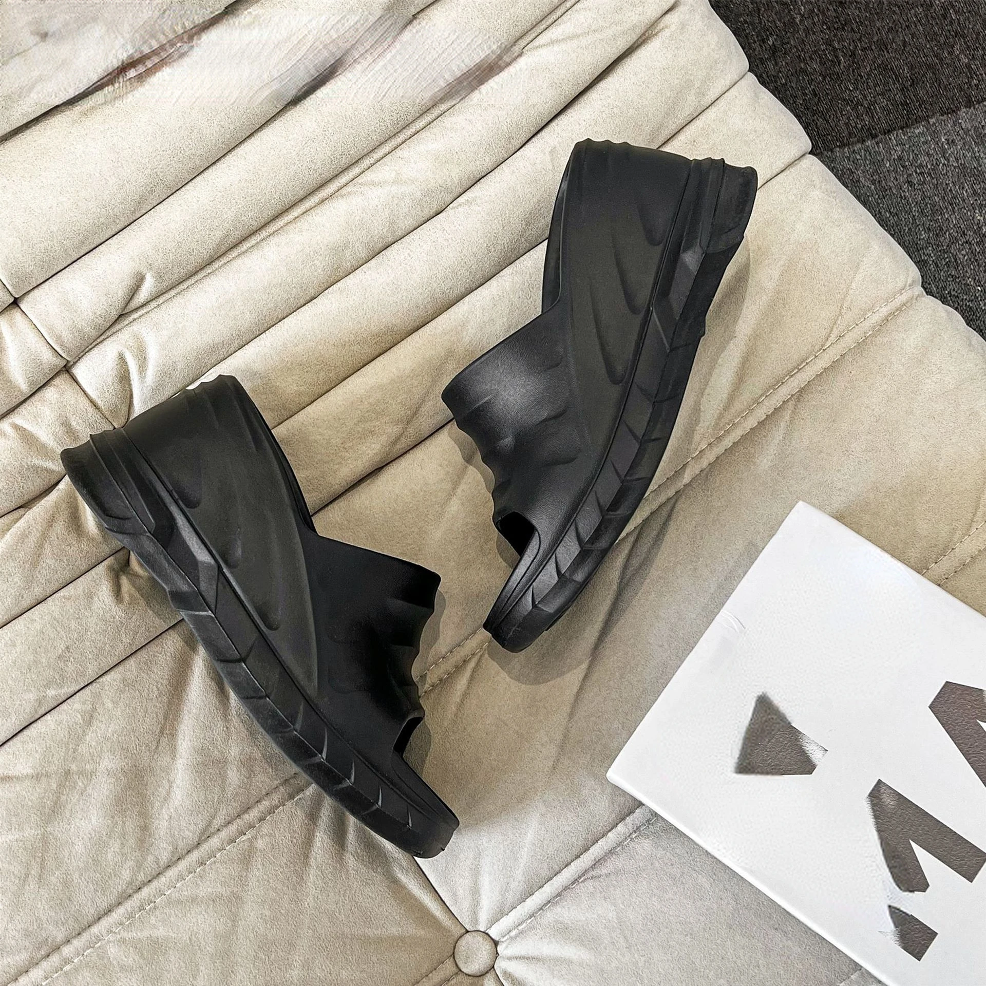Summer Platform Height Increasing Fashion Wedge Solid Color Open Toe Sandals