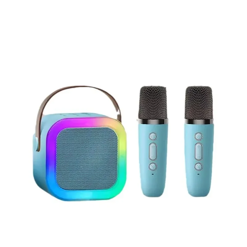 Rockmia K12 Mini Portable Karaoke Speaker - Family KTV Singing Set with DSP Built-in RGB LED Lights Deep Bass Long Battery Life