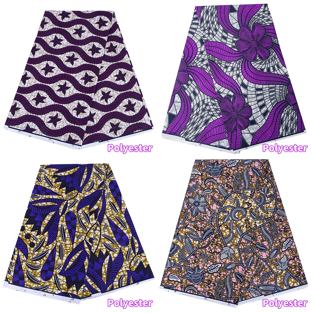 

African Ankara Wax Fabric Patchwork Retro Style Double Sided Polyester Warp DIY Cloth By The Yard Africa Loincloth Tissu P-1