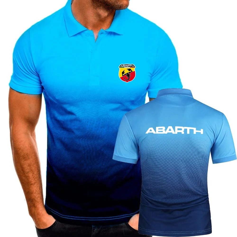 Abarth Scorpion Logo Lapel Men\'s Polo Shirts Classic TShirts Military Style Fitness Sport Jersey Youth Hip Hop Tees Topshirt