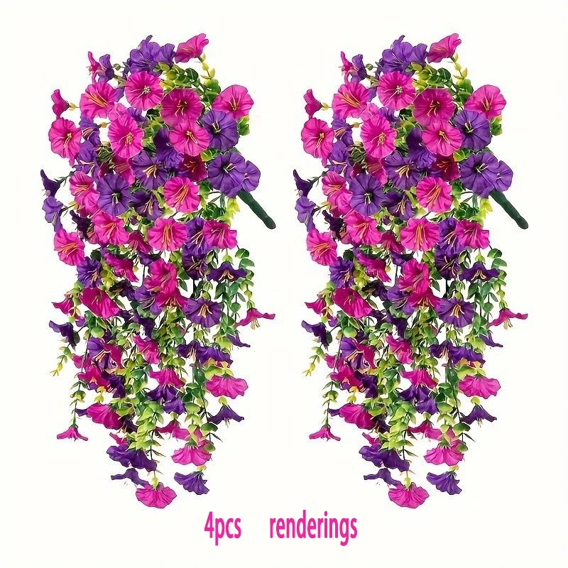 

2pcs Artificial Hanging Flowers,Flower Bouquet Hanging Vine Plants for Wall Home Garden Patio Wedding Indoor Outdoor Decoration