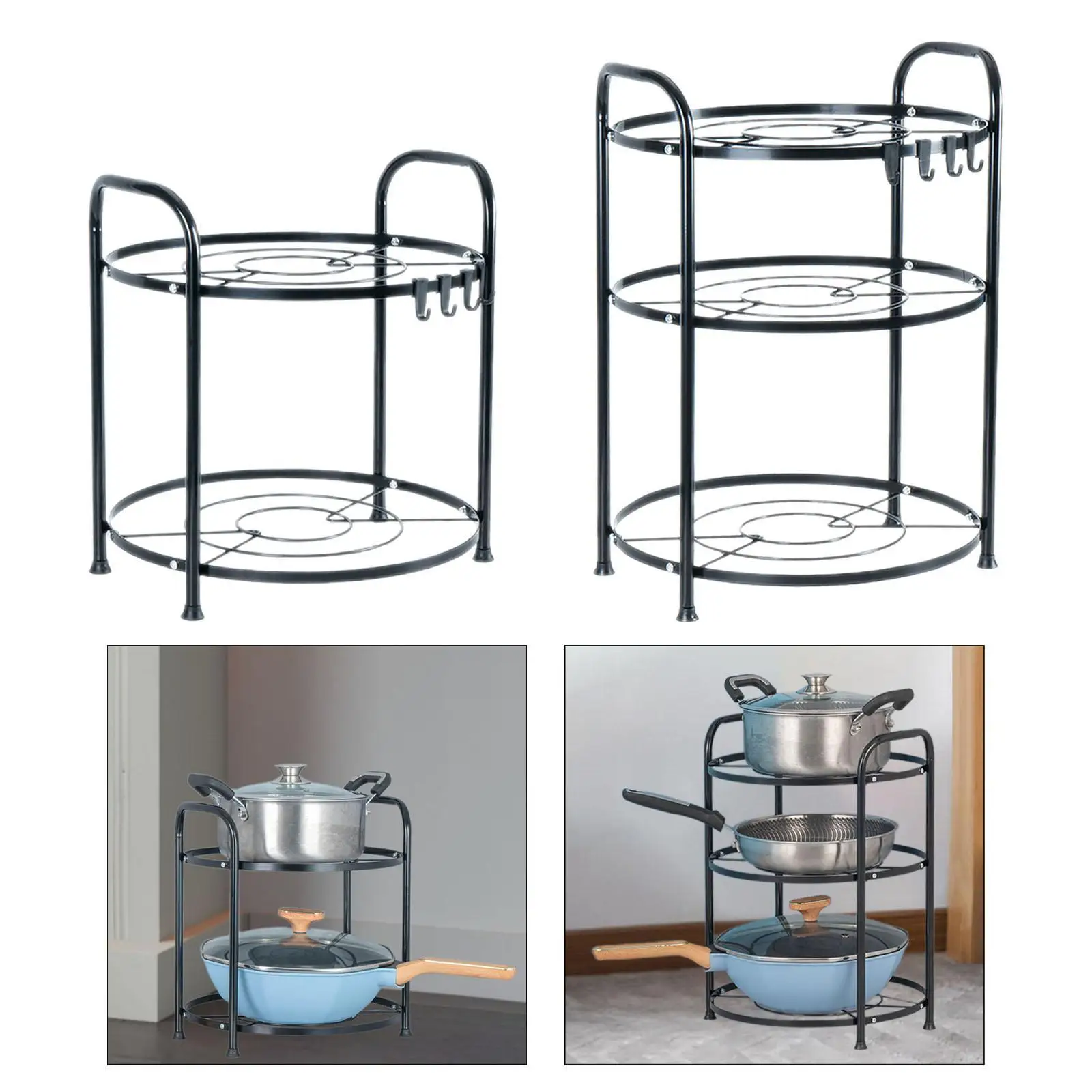 

Pots and Pans Organizer Pan Rack for Pantry Counter Organization and Storage