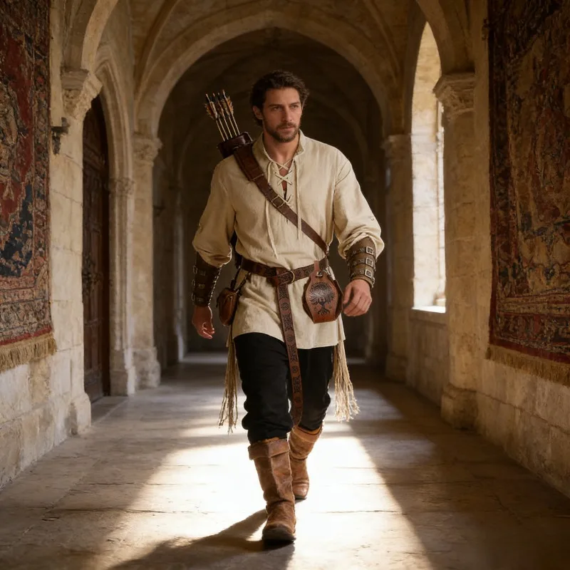 

Мужской костюм на Хэллоуин в стиле Ренессанс: средневековая рубашка пирата, реквизит для косплея