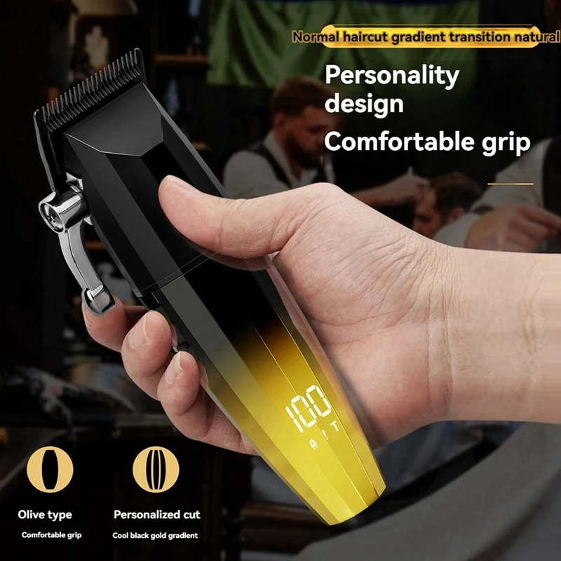 Electric Hair Clipper Hair Digital Display Haircut Clipper Professional High Power Electric Hair Clipper