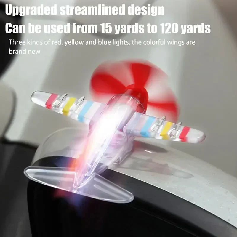 Motorcycle Bike Handlebar Airplane Wind Powered 3 Color LED Light Waterproof Decorative Propeller Ornament Cycling Interest Toys