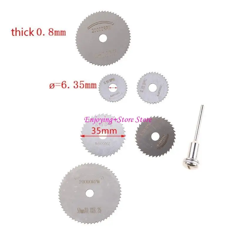 G6DA 7 stcs/set mini High Speed ​​Steel Web Cirkelomrichting Roterende snijblad Wielschijven