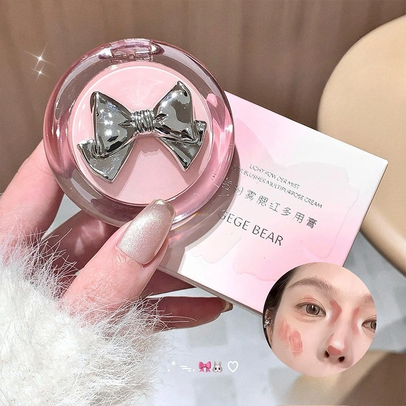 Kremowy róż do policzków Bow Smooth, wielofunkcyjny, rozszerzony paleta kolorów, róż do powiek, cień do powiek, trwały, matowy, aksamitny błyszczyk do ust, hurtowa sprzedaż, hit sprzedaży.