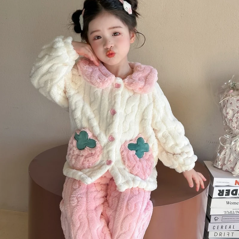 طقم بيجامة بناتي من بيري بوكيت، ملابس نوم شتوية من الفلانيل للأطفال الصغار والأطفال مكونة من قطعتين