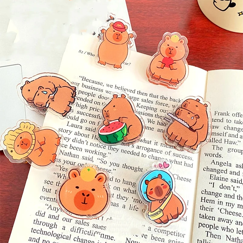 36pcs/lot Creative Capybara Acrylic Clip Cute Photo Craft DIY Decoration Notes Letter Paper Clips Office School Supplies