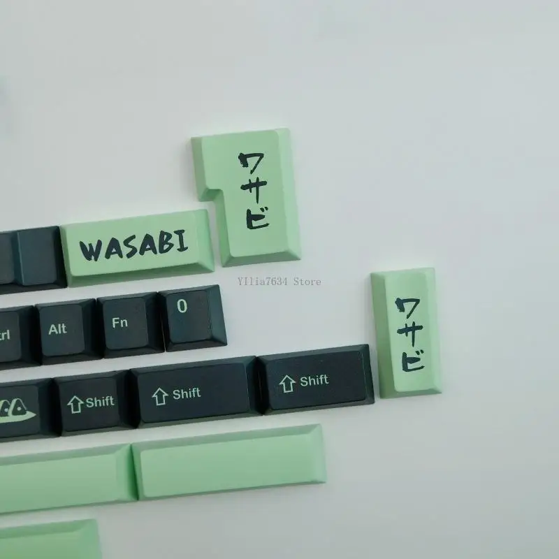 142-Key Wasabi Mustard PBT Sublimation Keycaps for Cherry MX Switches Mechanical