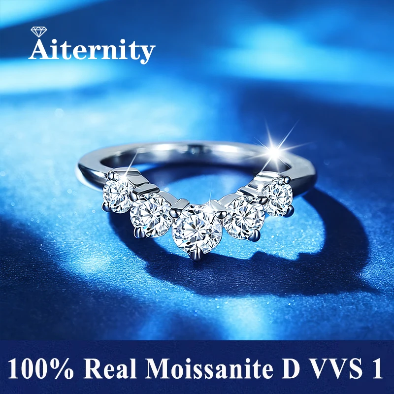 Moissanite Twist Arm Double End Open Ring, Gold Plated Gift