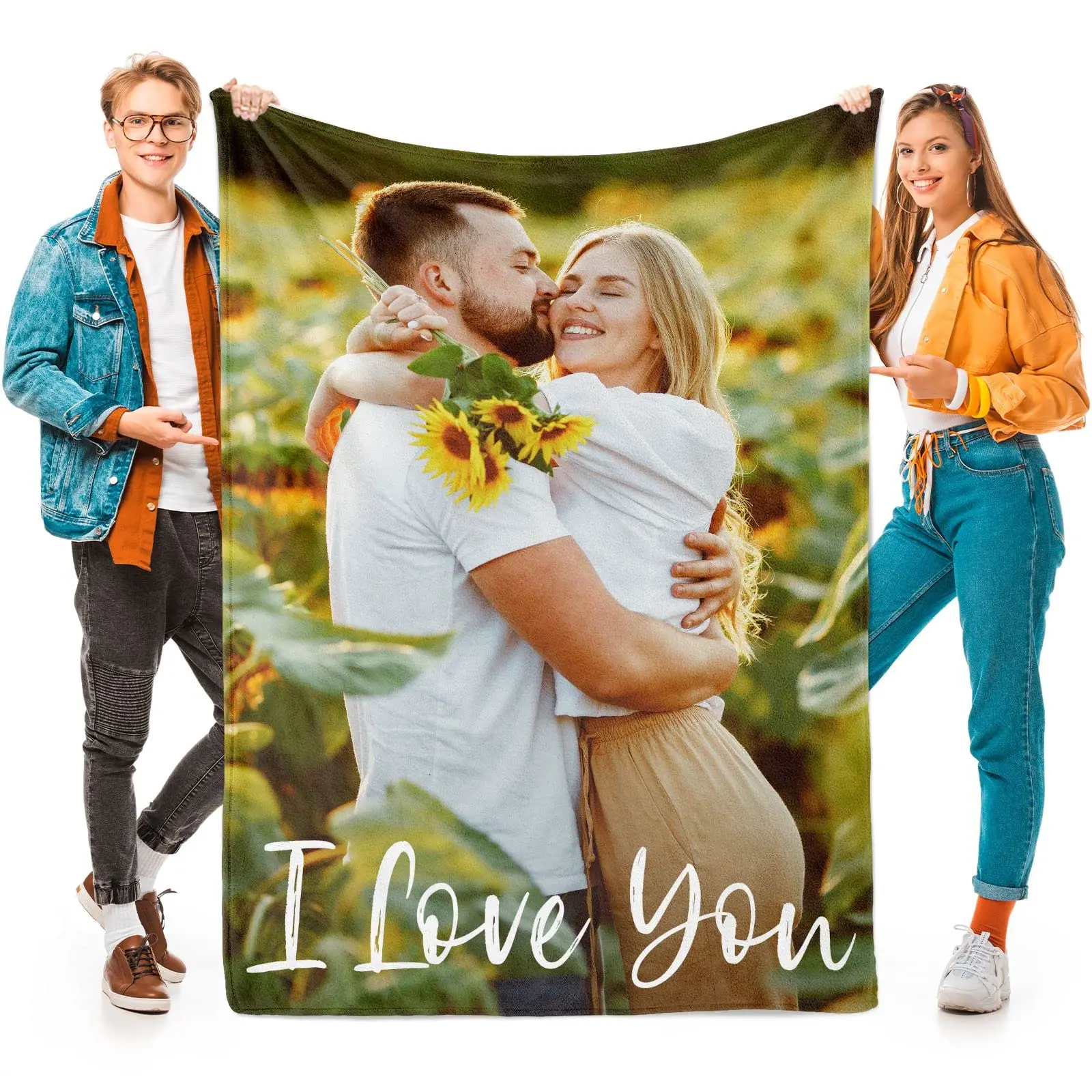 Custom Blankets with Photo, Personalized Photo Blankets Using My Own Photo, Customized Blankets with Picture,Gifts for Women Men