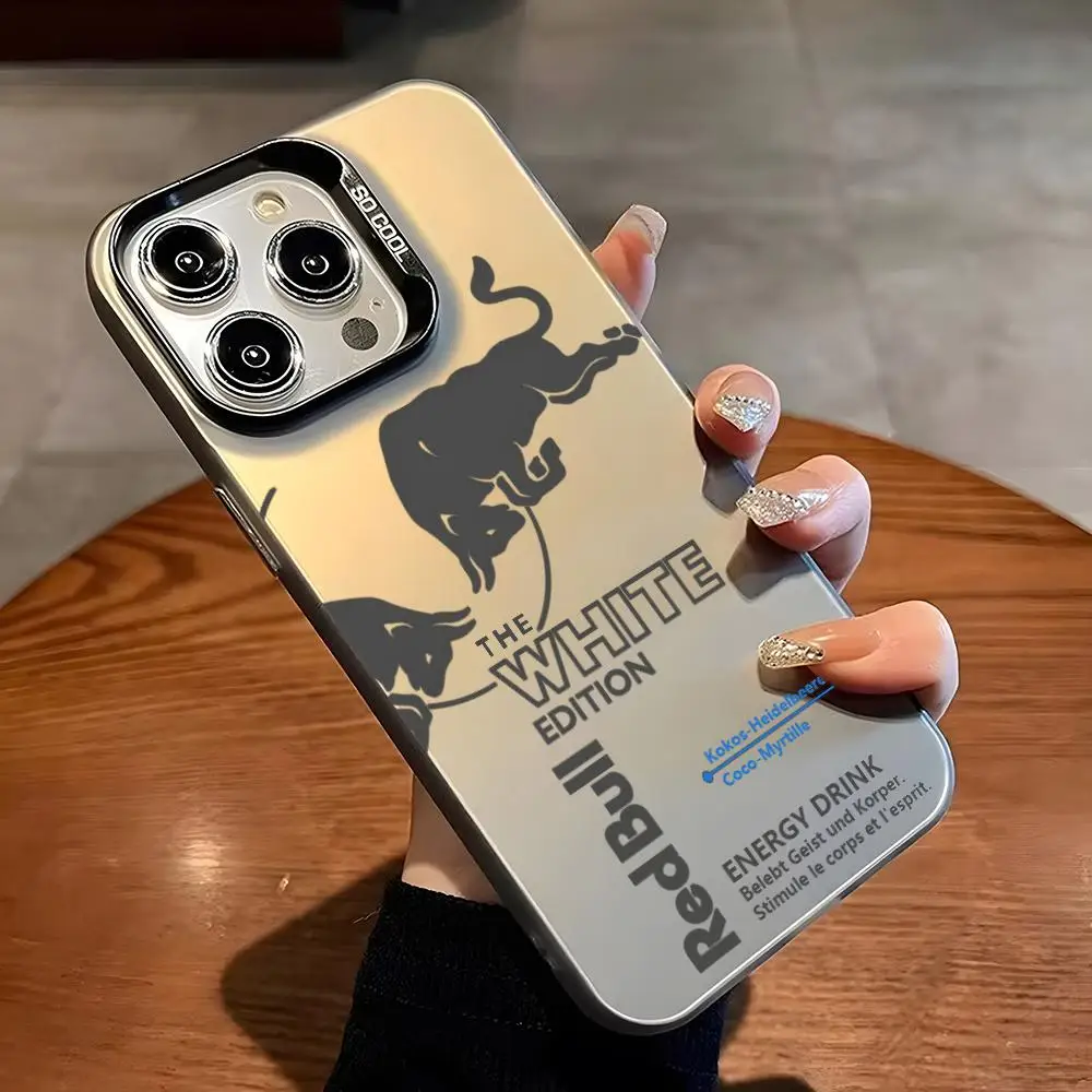 Red Cool B-Bulls Design Phone Case For IPhone 17 Pro Max 16 15 Pro 14 Plus 12 11 13 X XS Max XR Fashion Colorful Silver Cover - náhled 3