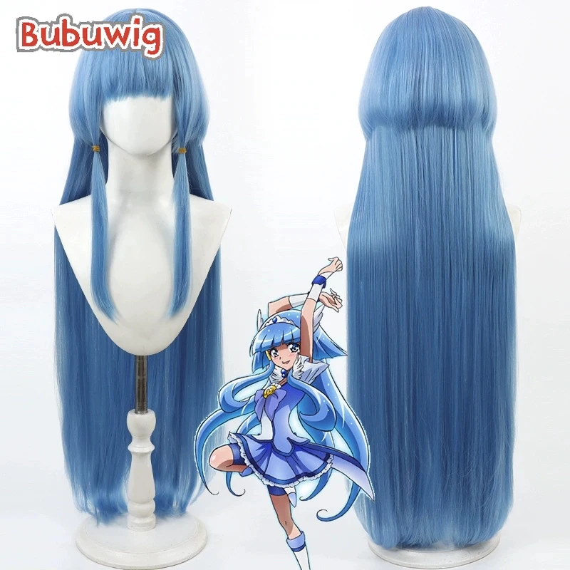 

Bubuwig Synthetic Hair Cure Beauty Aoki Reika Cosplay Wigs Futari wa Pretty Cure Aoki Reika 100cm Long Blue Wig Heat Resistant