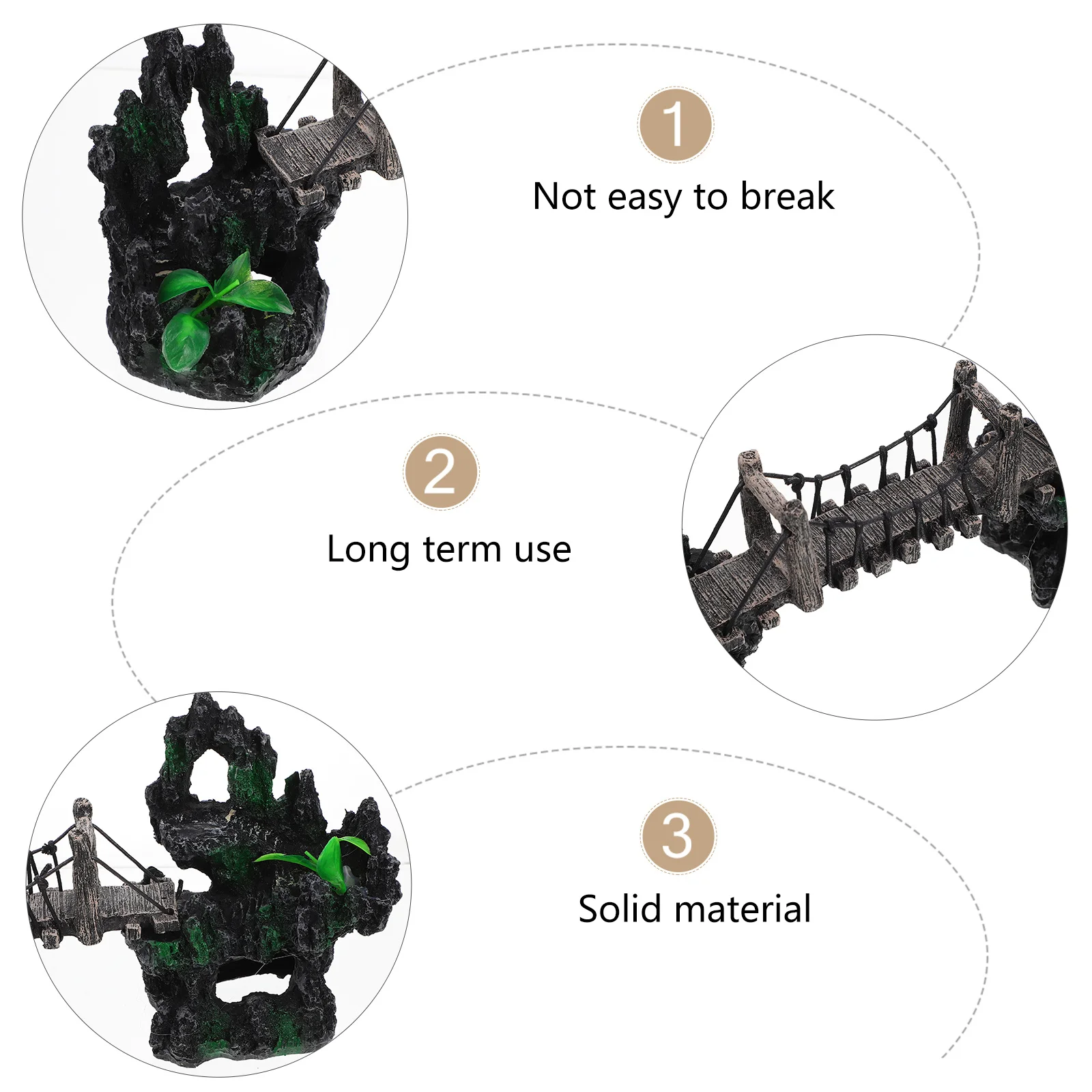 خزان الأسماك جسر تعليق الراتنج ديكور الزينة الإبداعية حوض السمك الديكور الجنينة الراتنج الحرفية جسر تحت الماء