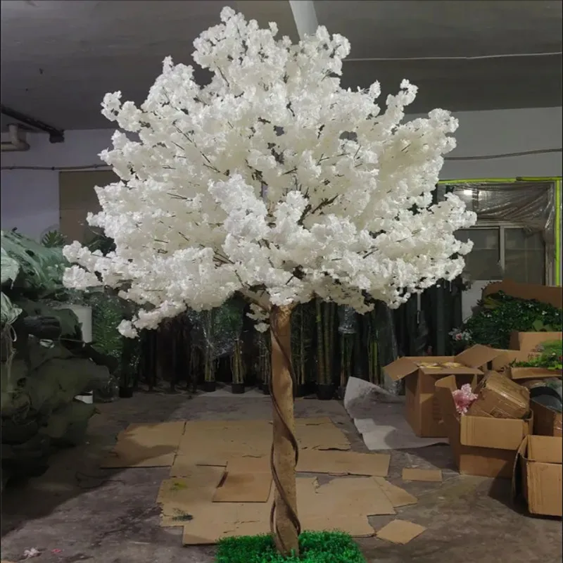 

New 2.5m 8ft Tall Huge Artificial Flower Landscape Cherry Tree For Outdoor Garden Wishing Trees Wedding Guide Props Decoration