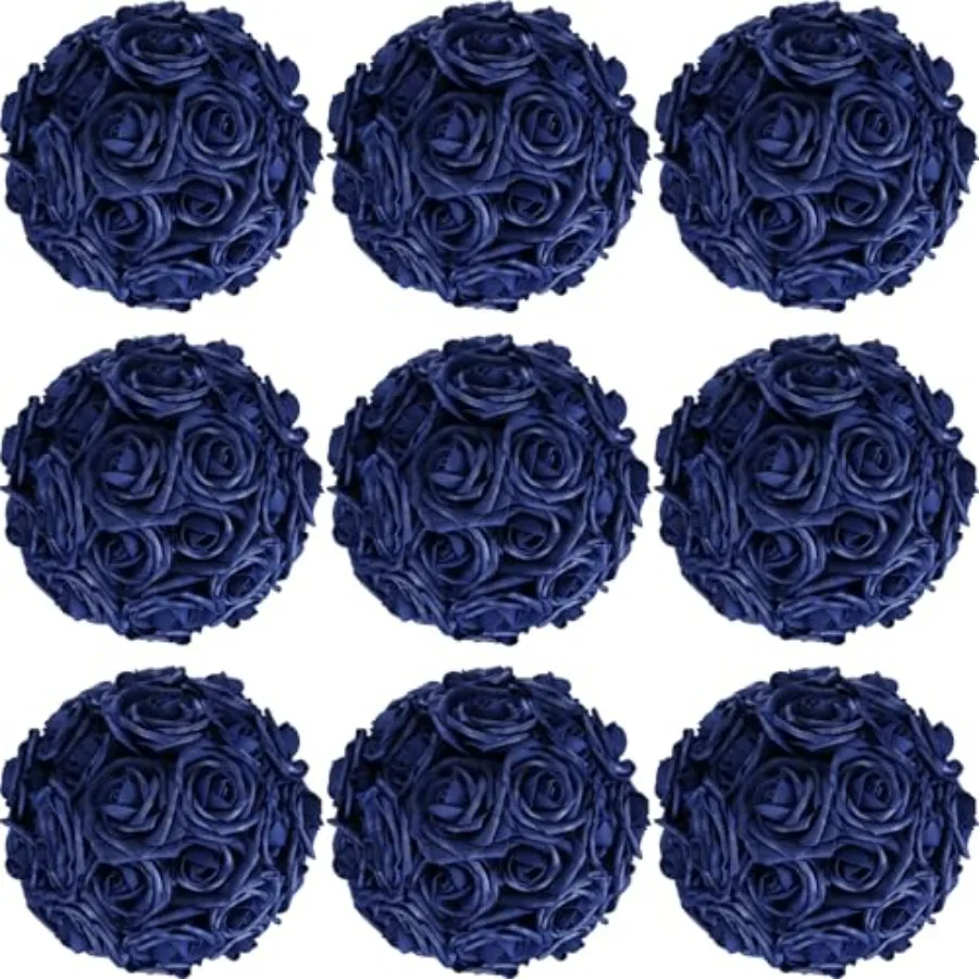200 Pack Navy Blue Artificial Roses Flowers Bulk with Stems Artificial Foam Rose Real Looking Fake Flower for DIY Wedding Bouqu
