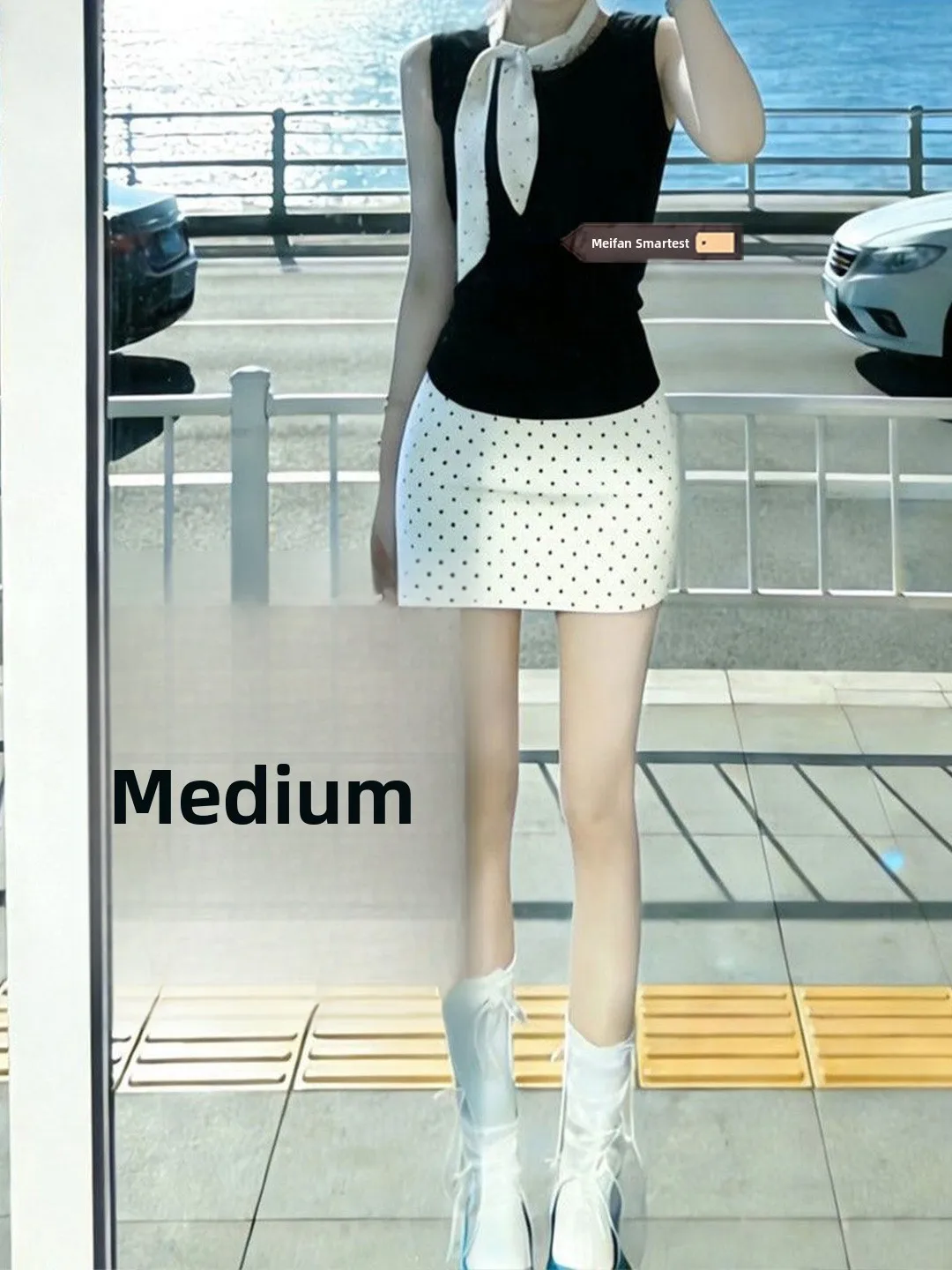 

Retro Elegant Sleeveless Vest Women's Summer 2026 New High-End Polka Dot Skirt Two-Piece Set Fashionable College Style