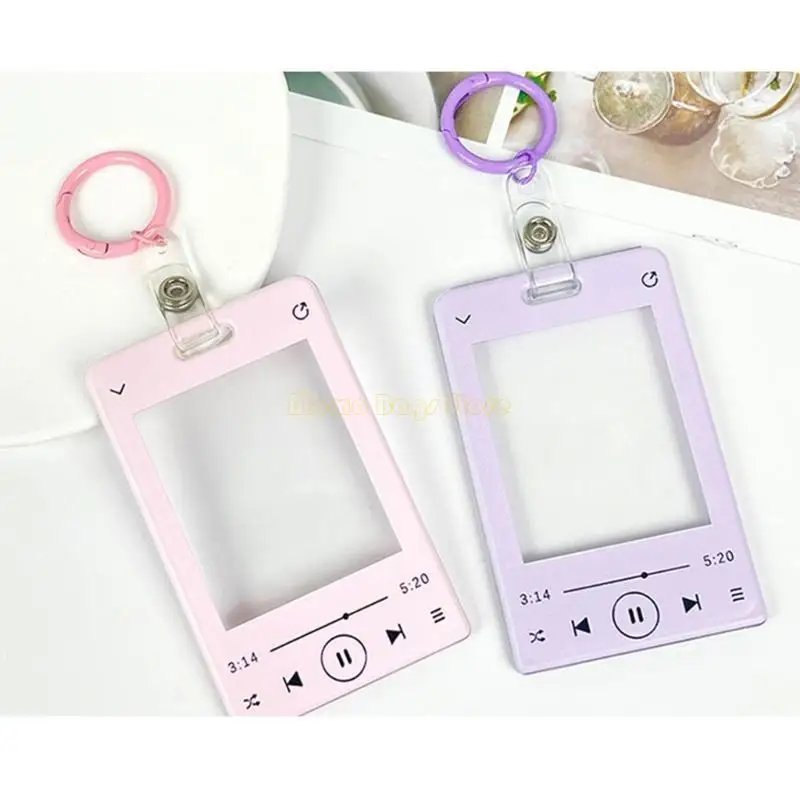 X90D Music Player Theme Card Holder Bus Card Holder Photocard Holder with Keychain