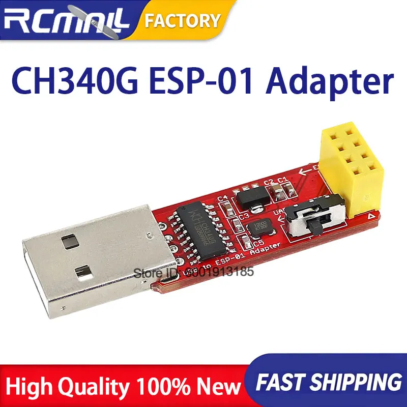 USB to ESP8266 ESP-01 WiFi Adapter Module CH340G Serial Converter for Arduino IoT Projects and Plug and Play