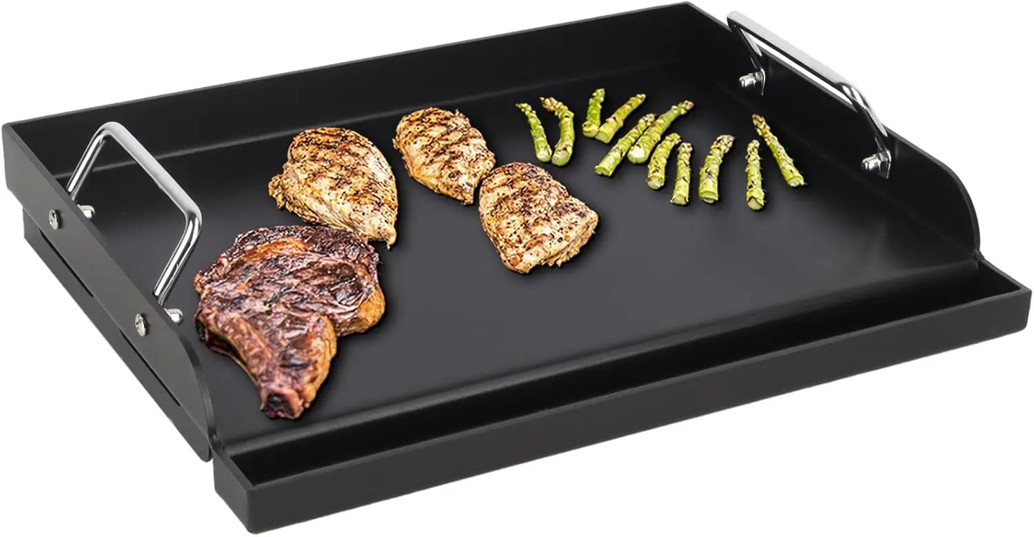 

Универсальная плоская сковорода-гриль для газовых/электрических/угольных грилей/плит, вставка для барбекю, 17 x 13 дюймов