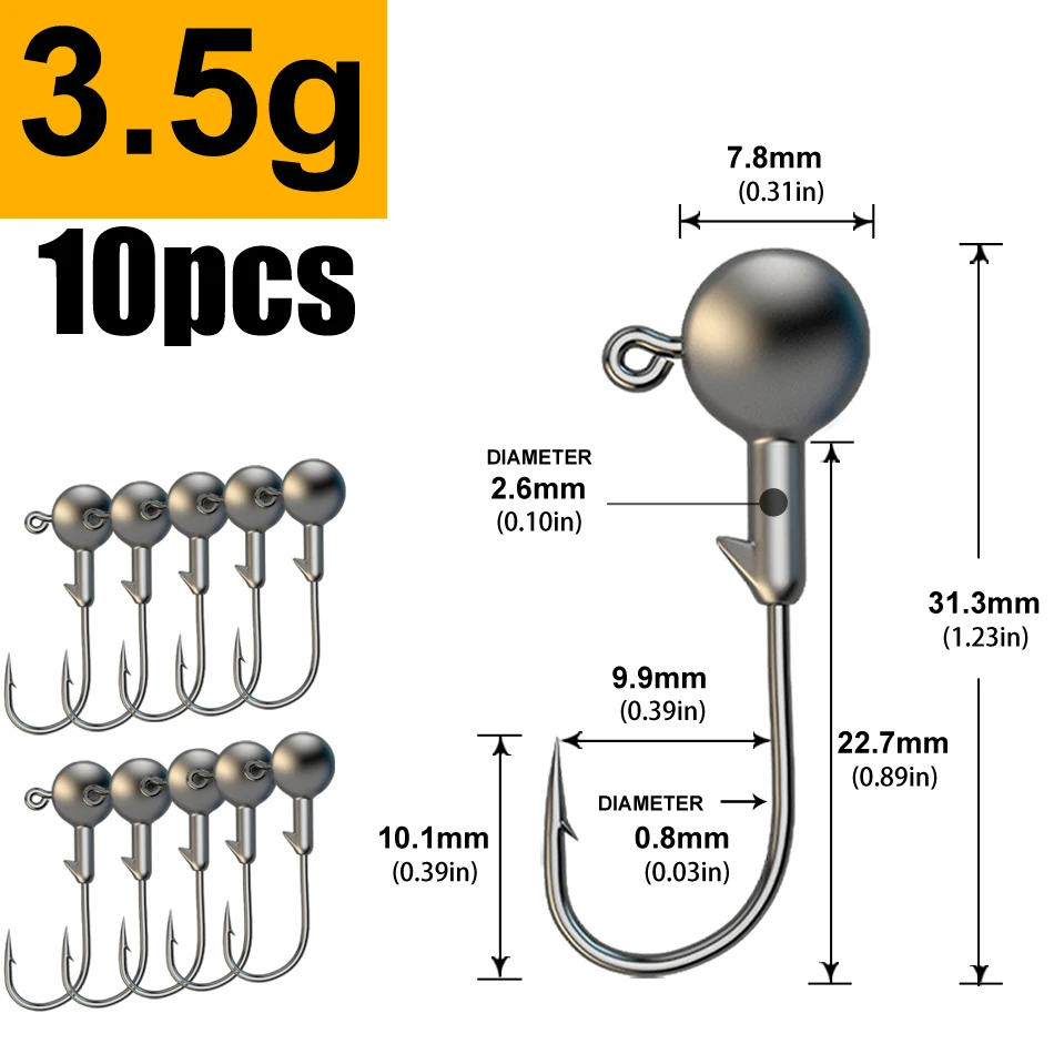 Lurestiker vissen jigging hoofd haken voor zachte worm aas, crankbait vissen scherpe haken voor Bass Pike Forel Accessoires