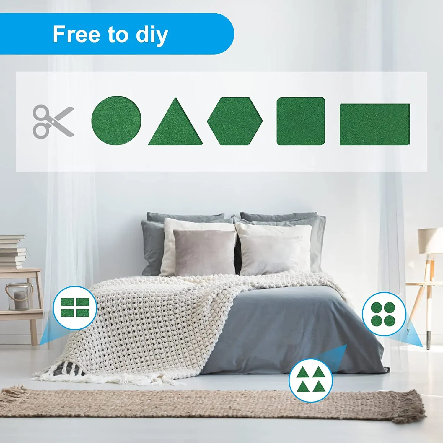 Self-Adhesive Felt Gliders, 40 x 150 cm, Self-Adhesive Felt Furniture Pads, Gliders, Multi-purpose Adhesive Mat Tape Green
