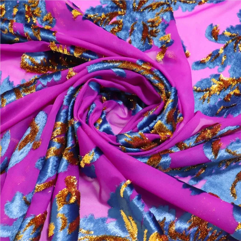 

Woven velvet jacquard brocade viscose fabric haute couture dress cheongsam