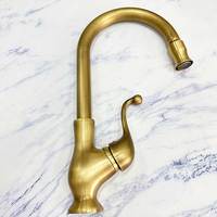 Antique Bronze Kitchen Faucets 360 Rotate Cold and Hot Mixer Tap Swivel Spout Water Mixers Single Handle Vessel Sink Faucets 17