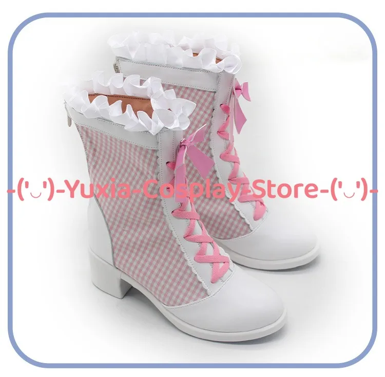 유샤이아코스프레! 반드림! 마루야마 아야 코스프레 신발 애니메이션 게임 캐릭터 소품 PU 가죽 부츠 할로윈 카니발 파티 의상