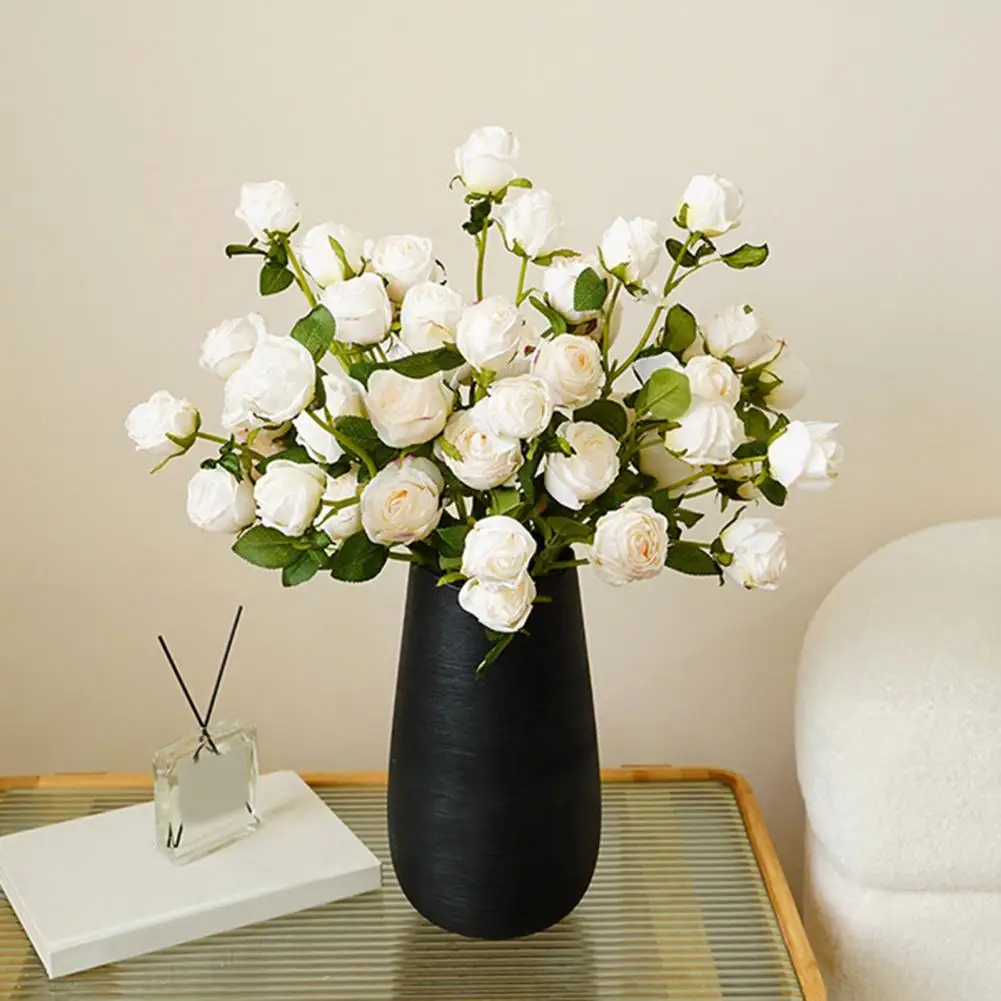 Artificial Flower Fresh-keeping Not Wither DIY 5 Heads Roses Faux Silk Flower for Wedding