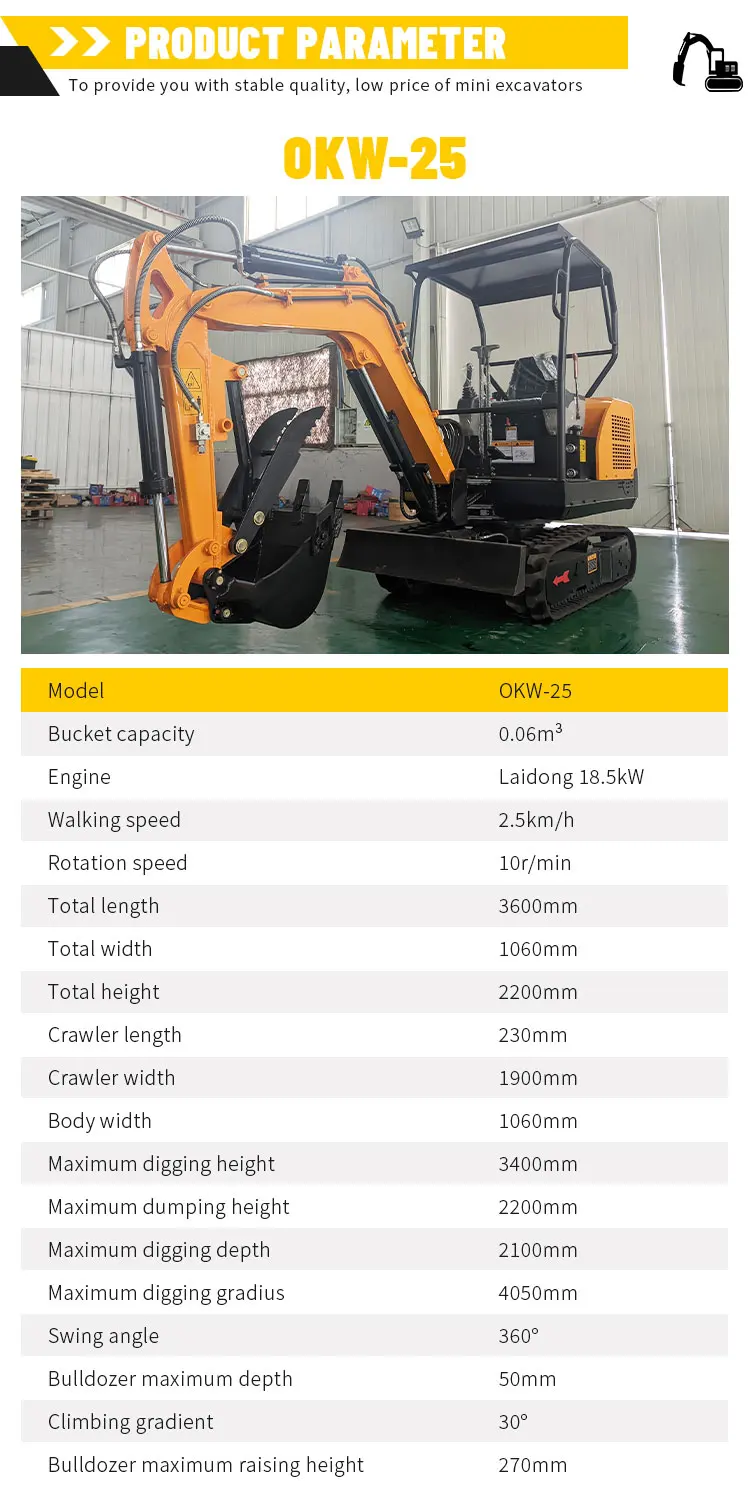 Kostenloser Versand Kleiner Bagger 2 Tonnen Mini-Bagger mit Hydraulikdaumen Baggermotor 2,5 Tonnen Kleiner Bagger 2000kg – Detail 6