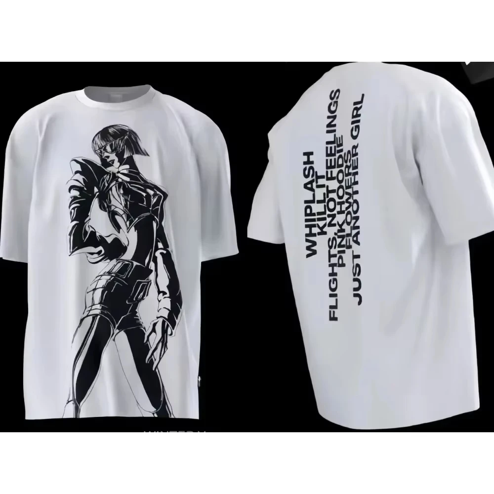 2025 KPOP Aespa Whiplash Limited Editionเสื้อยืดผู้ชายผู้หญิงแขนสั้นผ้าฝ้ายTee KARINA GLSELLEฤดูหนาวNINGNINGพิมพ์Y2kเสื้อ