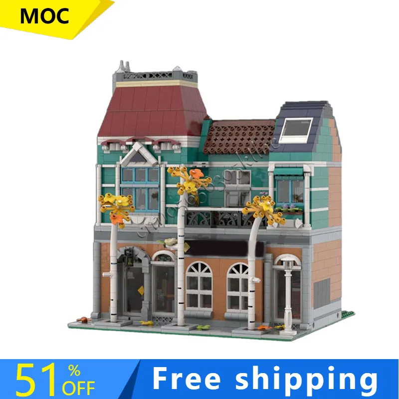 ホット2319ピース 中世の豪華な白樺書店 モジュール式モデル 建築ブロック DIY教育組み立てキッズトイギフト