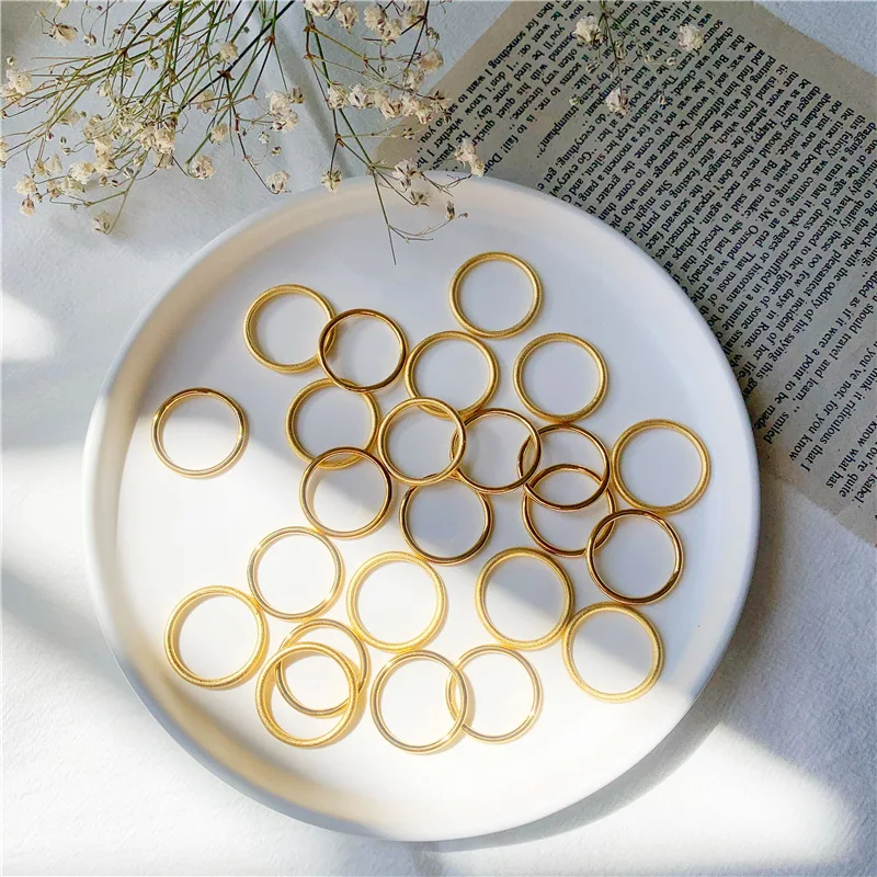 Women's Rounded Thin Gold Rings, Stackable Minimalist Jewelry