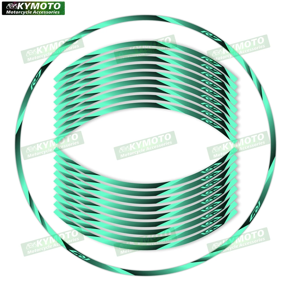 New 17 inch wheel decals not easy to fall off reflective wheel rim waterproof stickers suitable for Yamaha R7 motorcycle