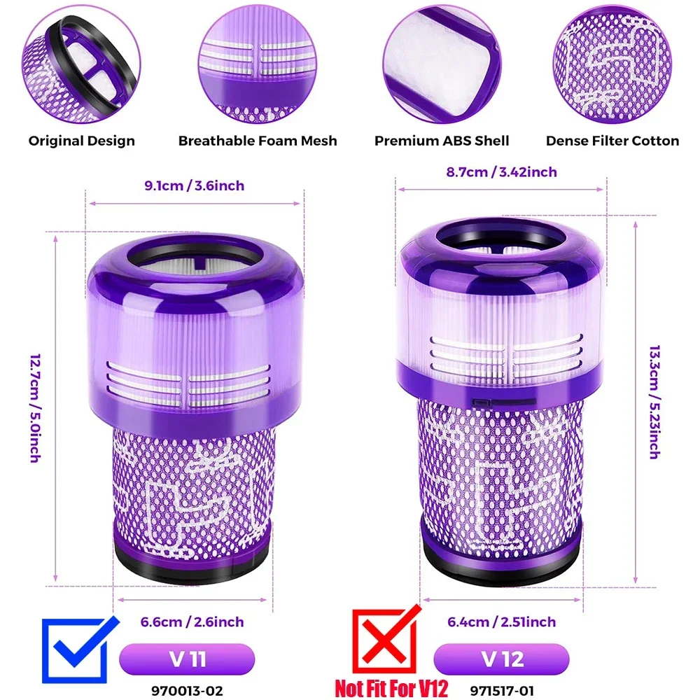 HEPA Filter Replacement Parts For Dyson V11 Torque Drive V11 Animal V15 Detect SV14 Cordless Vacuum Compare to Part 970013-02 image 3