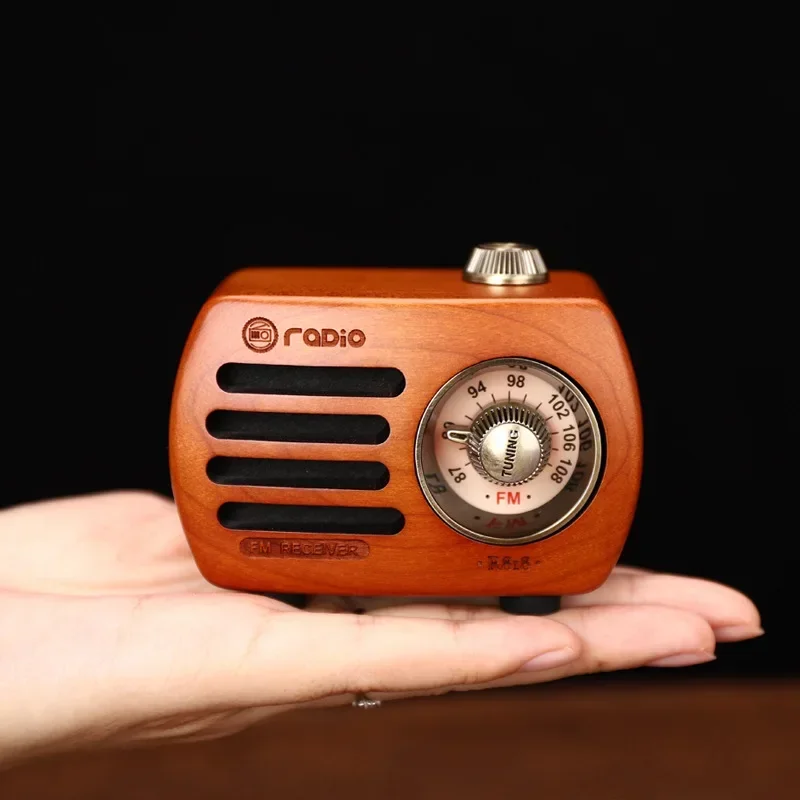 Retro altmodischen klassischen Stil Walnuss Kirsche Holz FM Radio Bluetooth-Lautsprecher MP3-Musik spielen