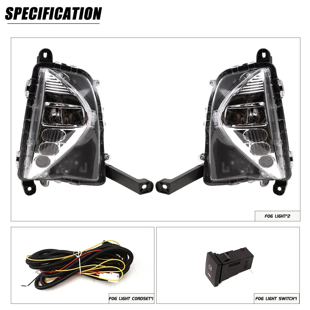 Front Bumper Fog Lamp Upgrade Kit FOR TOYOTA PRIUS 2016 2017 2018 Version Additional Foglight Set Switch + Wiring