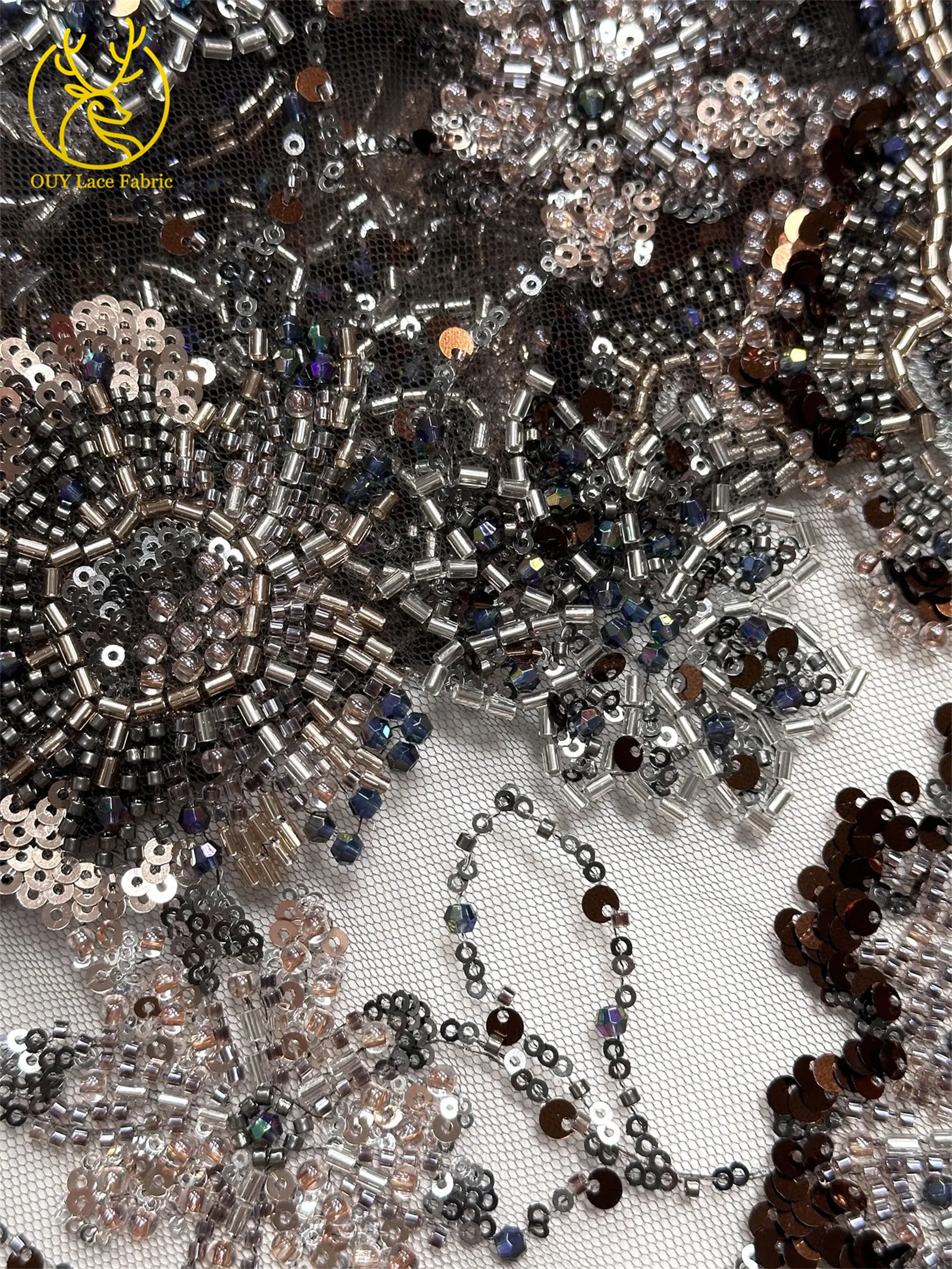 Luxuriöses High-End Nigerianisches Damen-Partykleid für Abschlussball 2026, Afrikanischer Bräutigam-Stickerei-Perlen-Spitzenstoff, Französische Pailletten-Spitze – Detail 30
