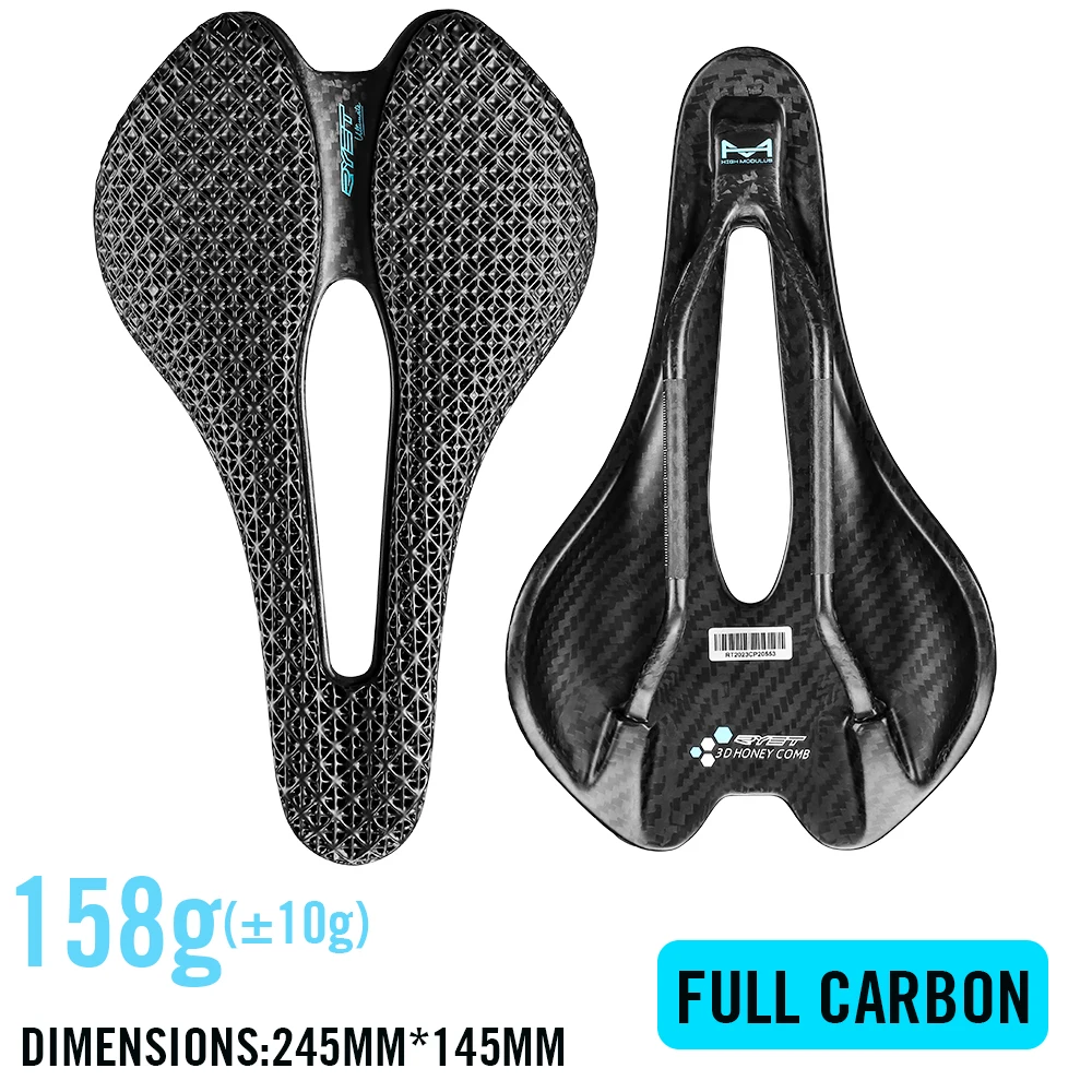 Ryet 3d bedruckter Fahrrads attel ultraleichtes Carbon Eva 245x145mm Fahrrads itz teil MTB Kies Rennrads itz Fahrrad kissen